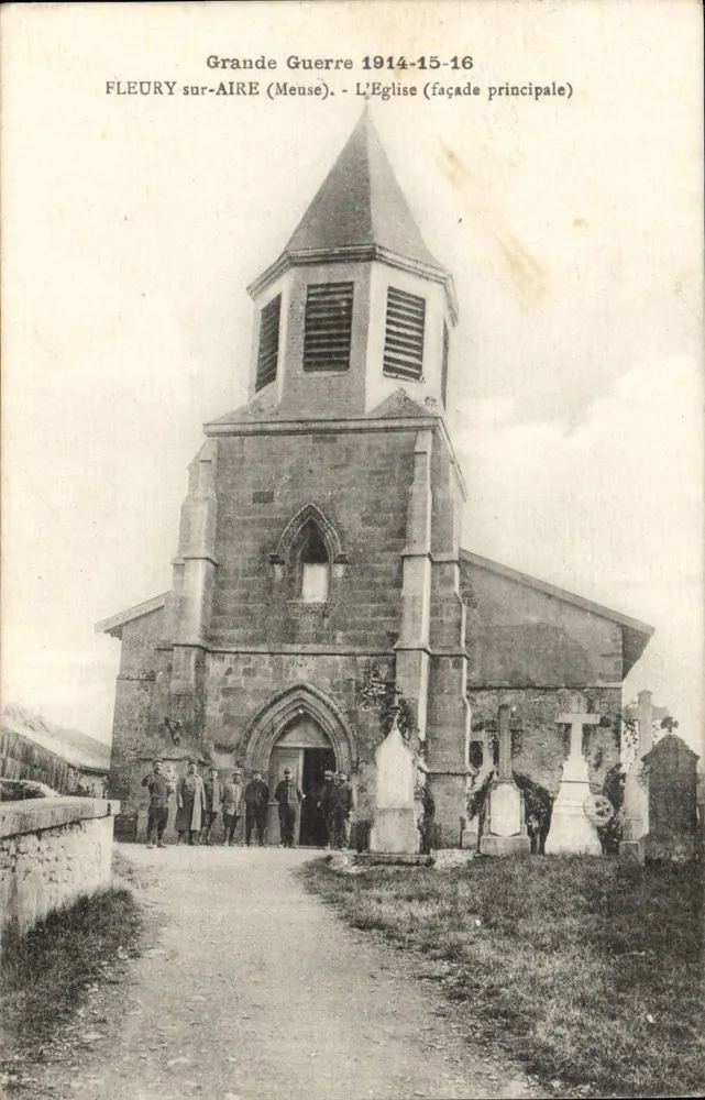 FLEURY sur-AIRE (Meuse) — Die Kirche (Hauptfassade) — Weltkrieg 1914-16 - Vorderseite