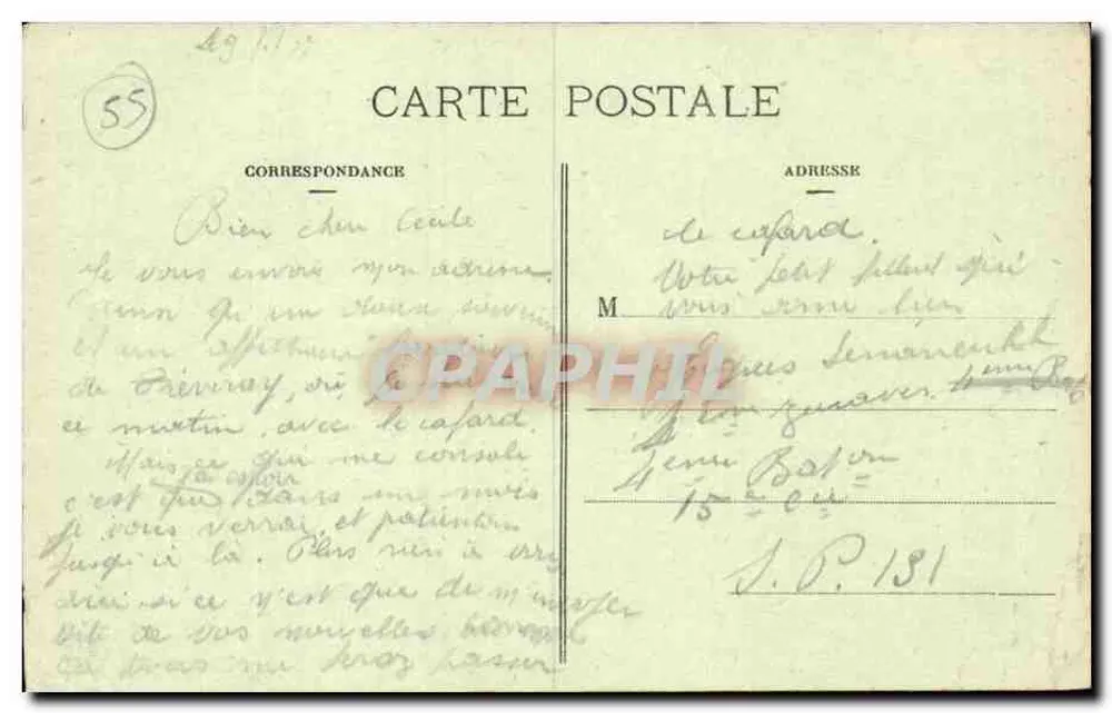 Tréveray - Rue de Pierre-de-Luxembourg — vista da rua com edifícios e passantes — editor Ruyer, Toulouse, n° R-2110 - Verso