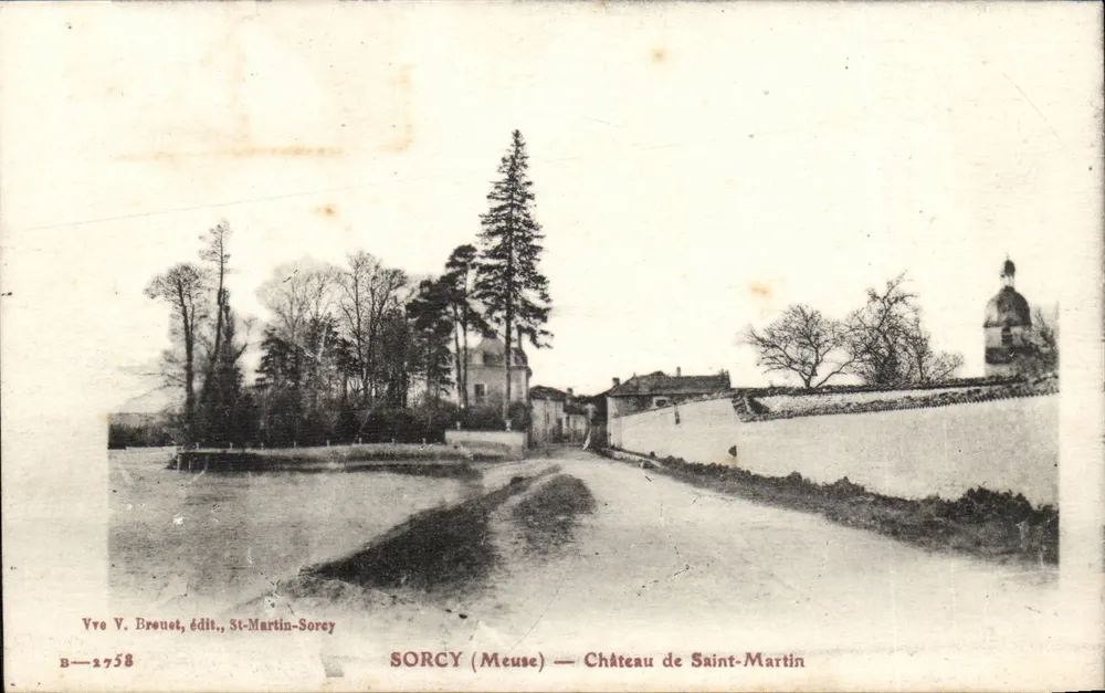 Sorcy (Meuse) — Zamek Saint-Martin — Wdowa V. Brouet, wyd., St-Martin-Sorey, B-1758 - Awers