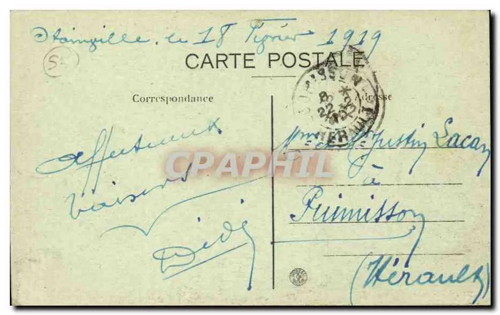 Stainville (Meuse) — vista geral com igreja — R. Bergevin, edição 66, rua dos Mercadores, La Rochelle - Verso