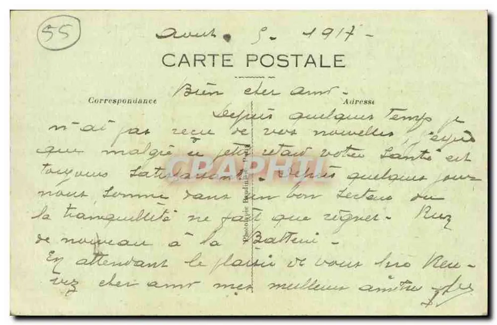 Ansicht vor St-Mihiel (Meuse) — Zerstörte Kirche — Benoist, Verlag Bar-le-Duc 79 - Rückseite