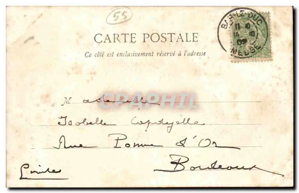Bar-le-Duc — Canal das Fábricas — Lib. Em. Collot, Bar-le-Duc - Verso