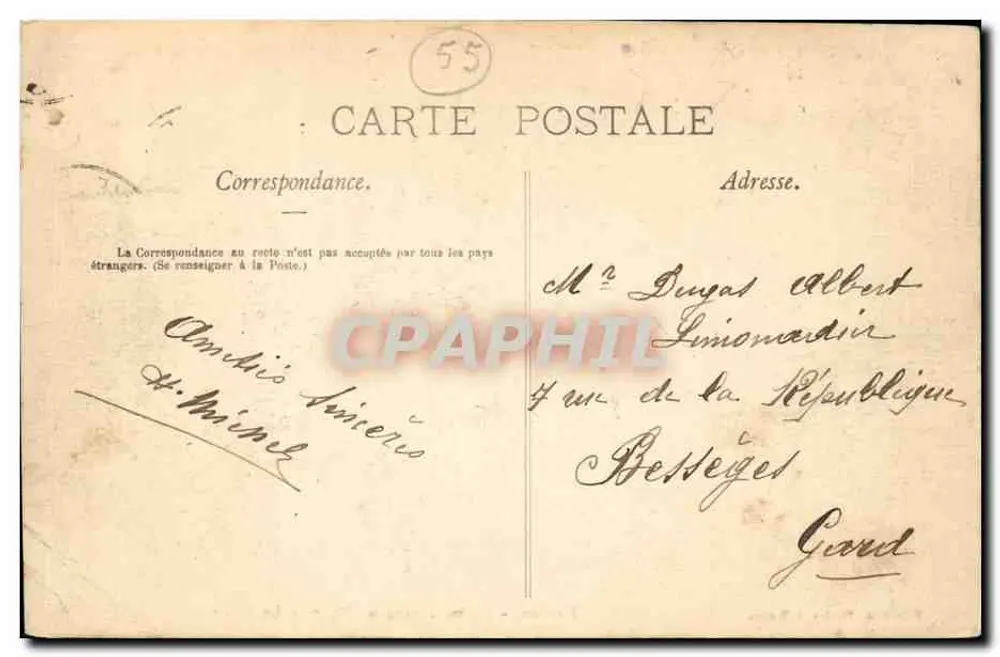 Verdun - Promenade de la Digue - Le Kiosque — Edição A. Nicolas, em Verdun - Verso