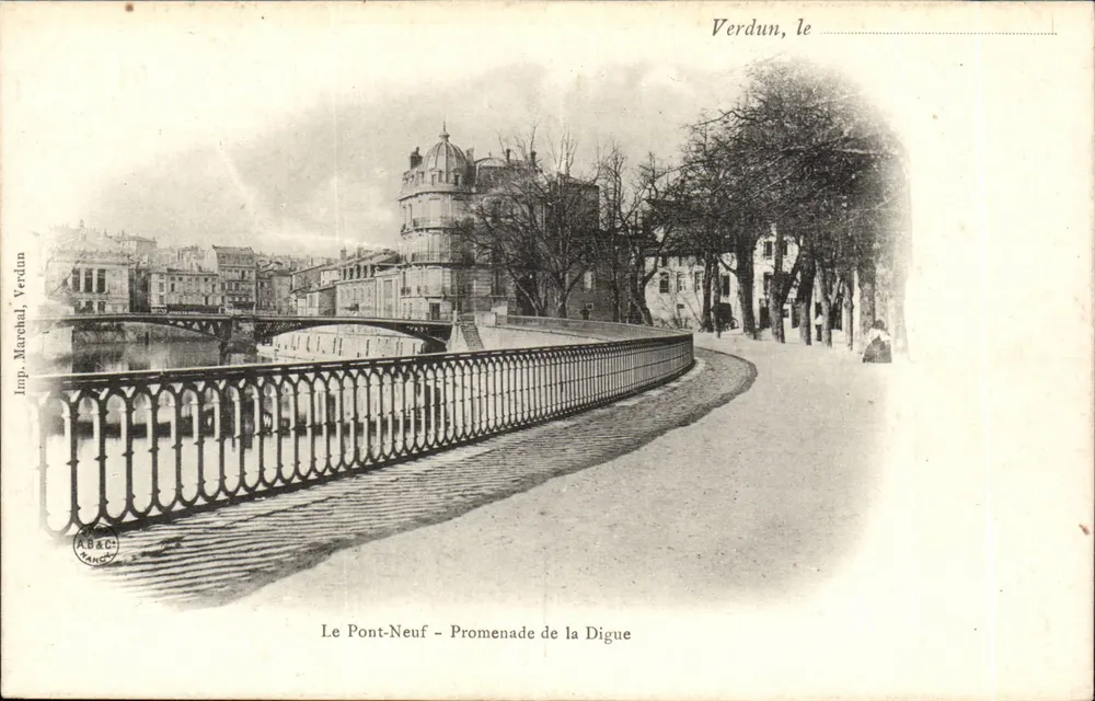 Verdun, der Neue Brücke — Promenade de la Digue — Imp. Marchal, Verdun - Vorderseite