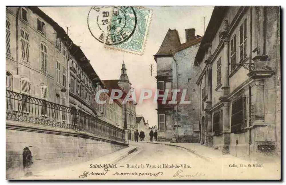Saint-Mihiel — Rue de la Vaux und Rathaus — Colin, publ. St-Mihiel - Vorderseite