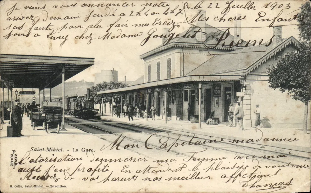Saint-Mihiel — La Gare — G. Colin, 2e édition - Recto