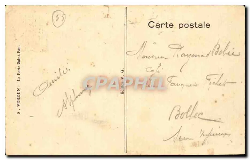 Verdun — A Porta Saint-Paul — Edição V. G. - Verso