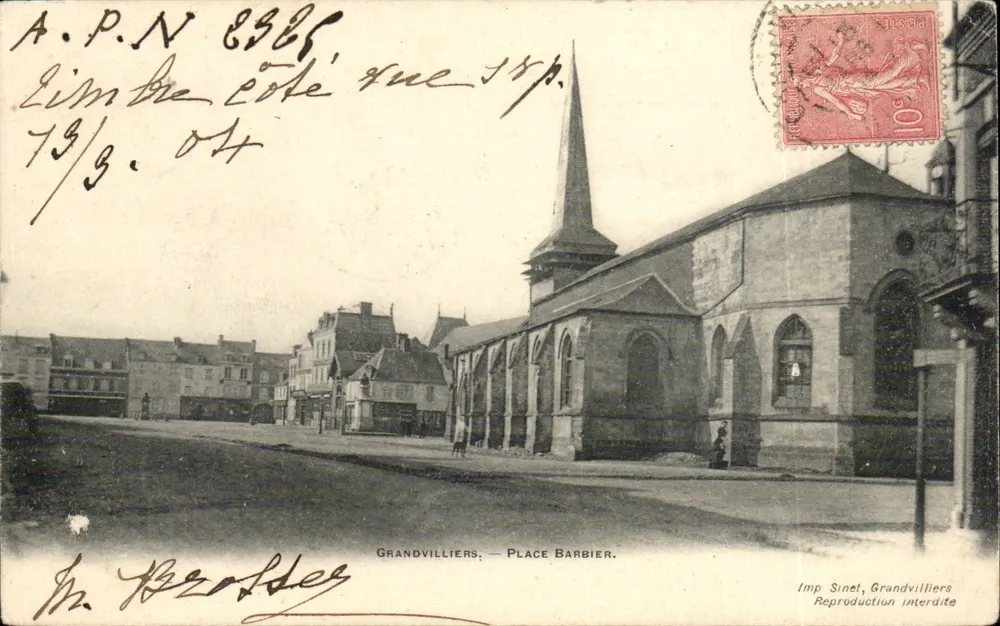 Grandvilliers — Place Barbier — Imp. Sinel, Grandvilliers - Recto