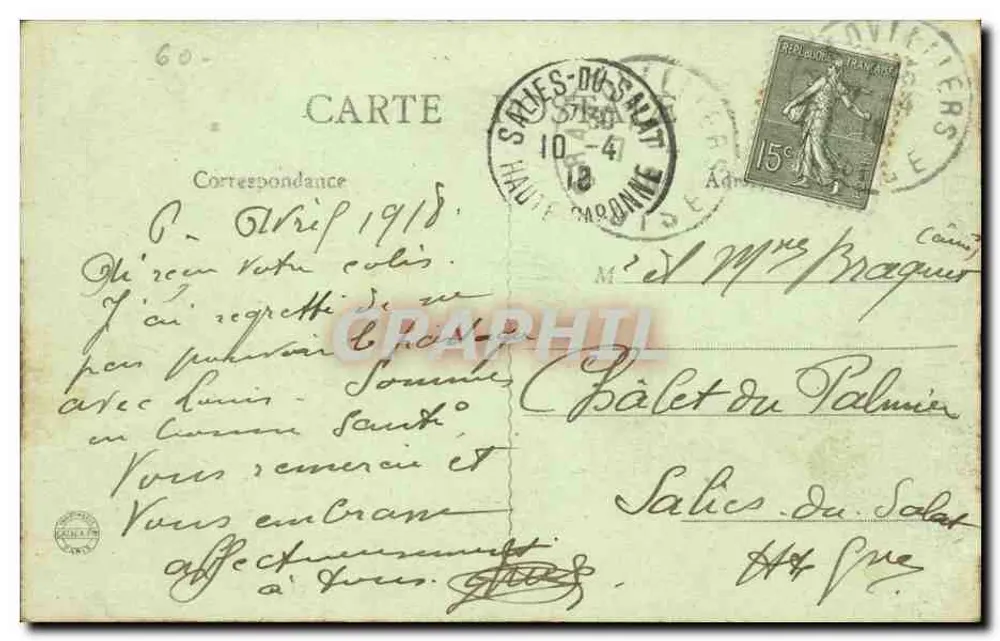 Grandvilliers (Oise) — Autoreparatur während des Großen Krieges — Éd. Visé Paris n° 328 - Rückseite