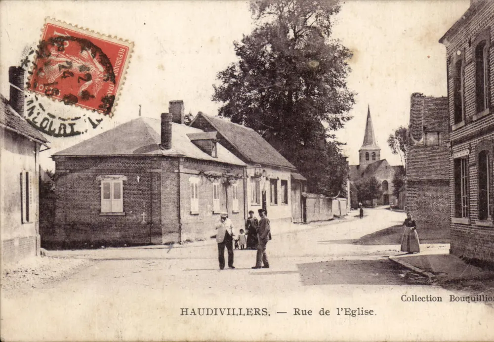 Haudivillers — Rue de l'Église — Collezione Bouquillion - Recto