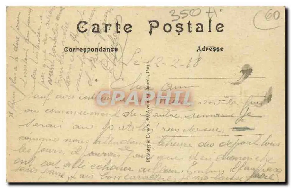 Appilly (Oise) — Epicerie Pelletier — Phototype Desaux, 10, Avenue de la République, Paris - Verso