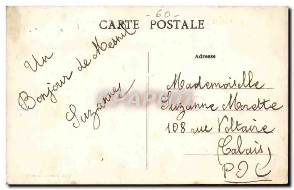 Le Mesnil-en-Thelle (Oise) — Das Postamt und die Chambly-Straße — Edit. Denise - Rückseite