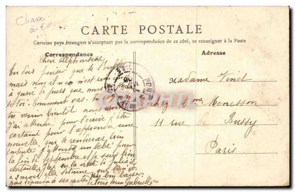 Pont-Sainte-Maxence — Jagd — Der Termin — Imp. Pap. Morieu à Pout — Cliché P. Boulet - Rückseite
