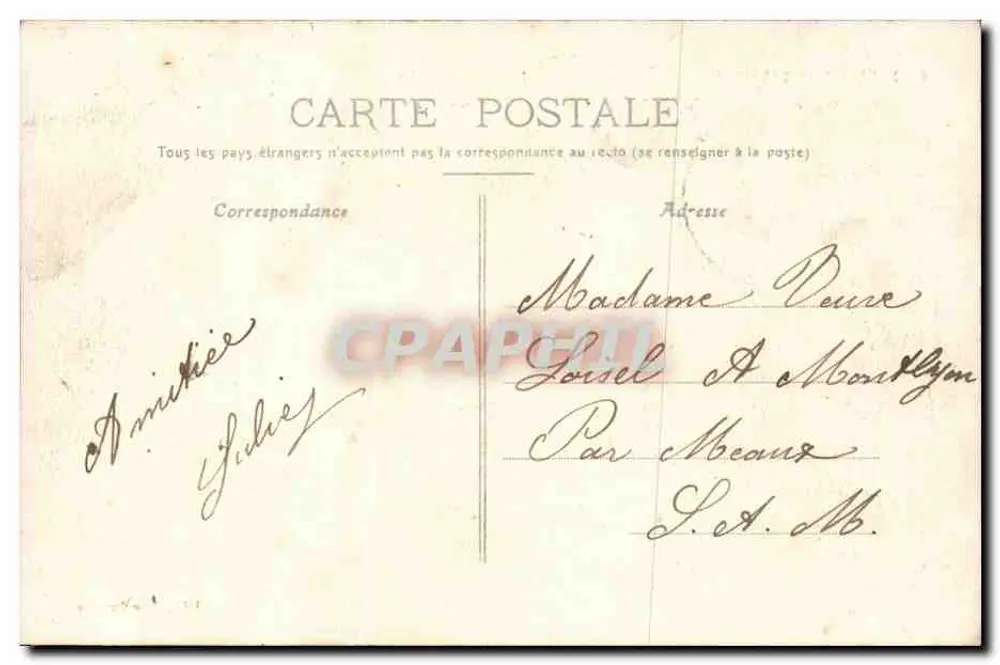 La Pierre Glissoire — Forêt d'Ormoy — Nanteuil-le-Haudouin (Oise) — Verlag Vve Carrère - Rückseite