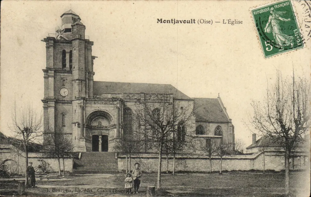 Montjavault (Oise) — A Igreja — J. Bourgeix, Edição Gisors (Eure) - Frente