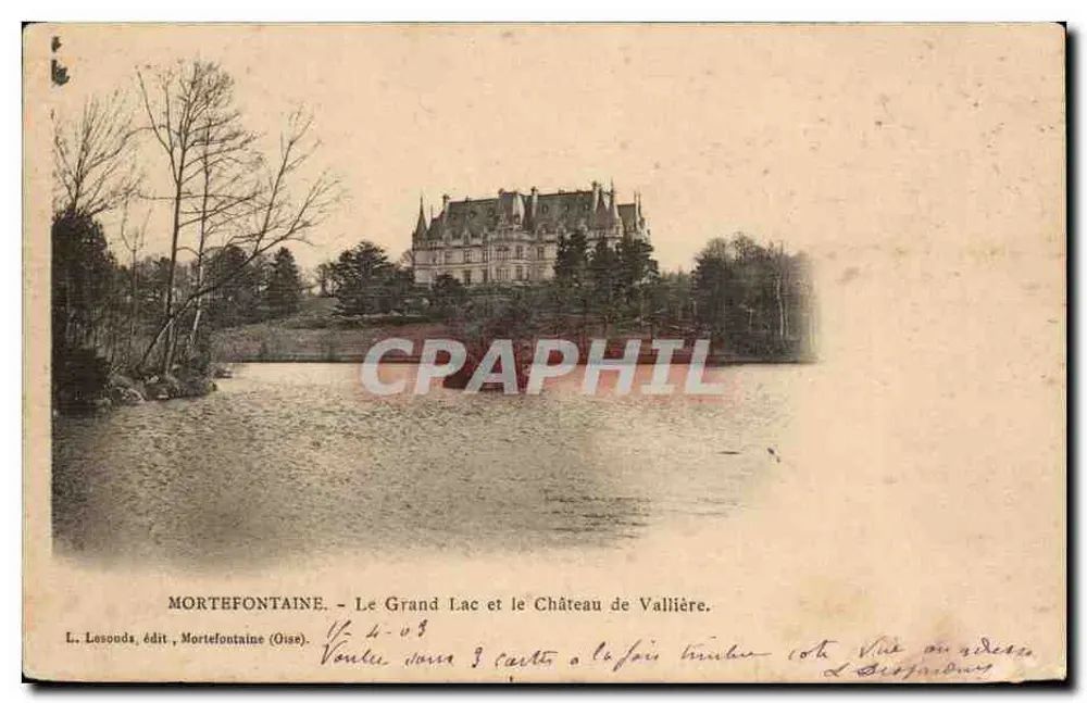Morte Fontaine - Der Große See und das Schloss Vallière — L. Lesouds, Verlag, Morte Fontaine (Oise). - Vorderseite