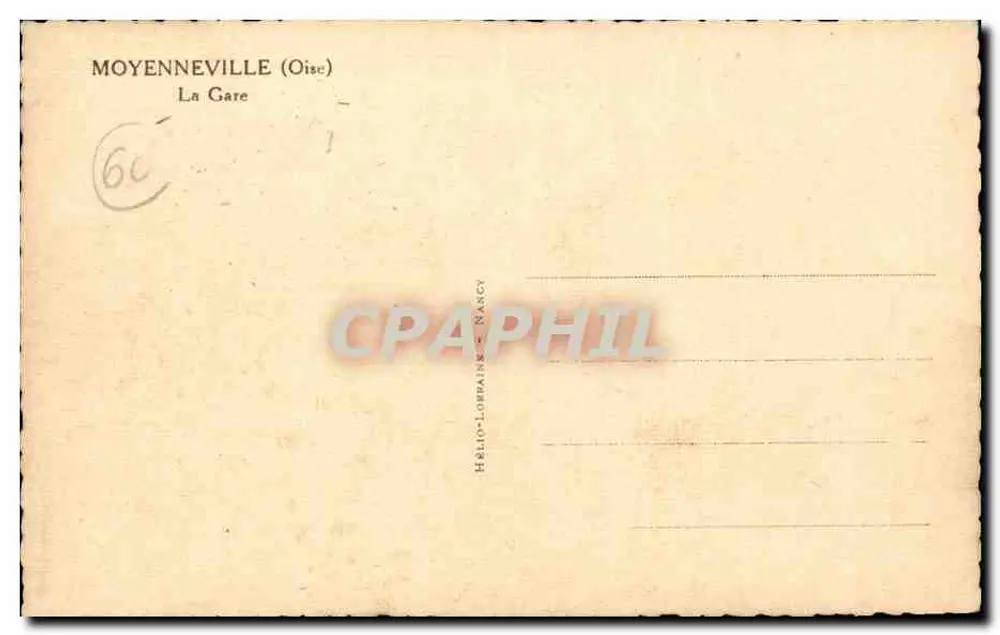 Moyenneville — Estação — Hélios-Lombard, Nancy - Verso