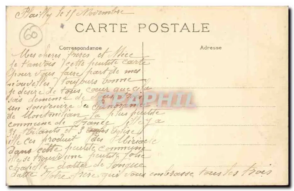 Plailly (Oise) - Panorama de Montmélian — Collecte Cautant - Verso