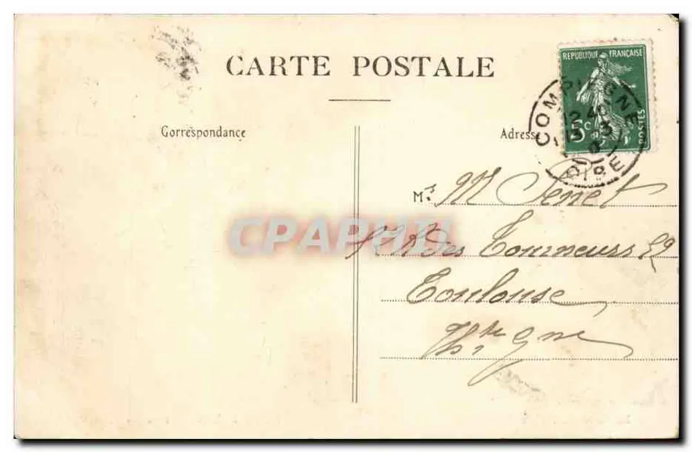 Compiègne — A Ilha dos Banhos — A Cheia do Rio Oise (Março 1910) - Verso