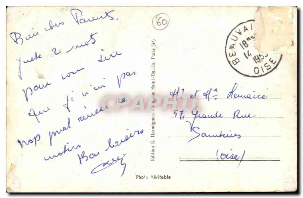 Beauvais — O Square e a Estação — Harmignies - Verso