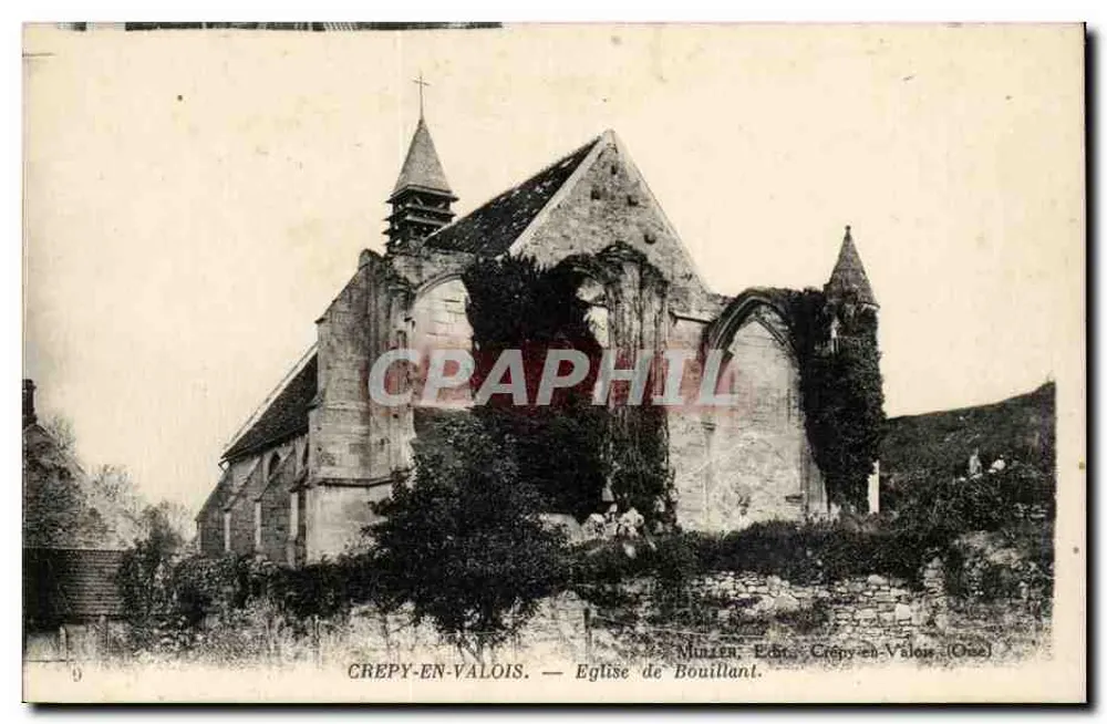 CrepY-en-Valois — Kirche von Bouillant — Minzen, Verlag Crepy-en-Valois (Oise) - Vorderseite