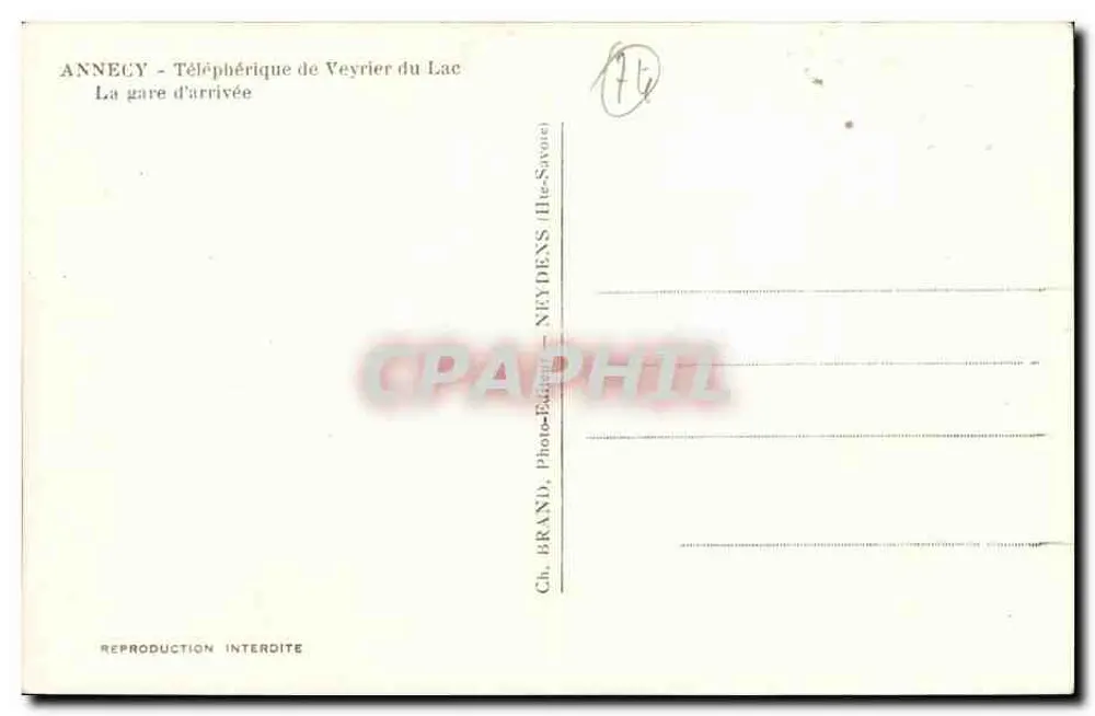 Annecy — Seilbahn von Veyrier du Lac — Die Endstation - Rückseite