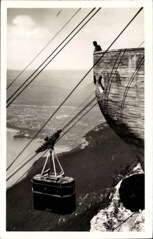 Seilbahn von Veyrier du lac d'Annecy — Kabine und Anlegeplatform — Verlag Levy et Neurden Réunis, 44, rue Lerollier, Paris - Vorderseite