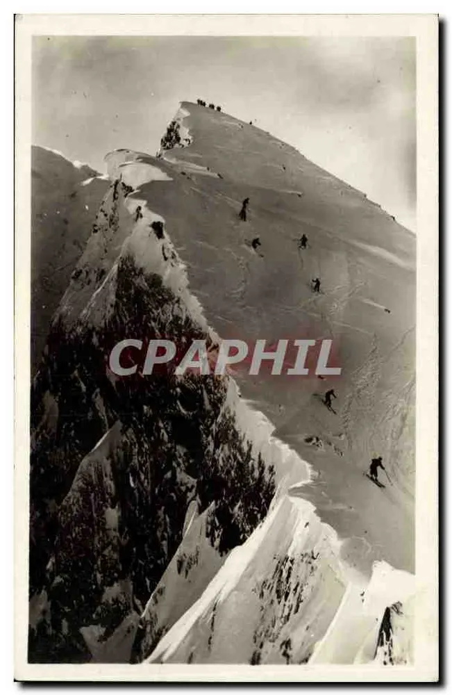 Esqui alpino — Chamonix - Saída da pista de esqui do Brévent (alt. 2525 m.) — G. Tairraz - Frente