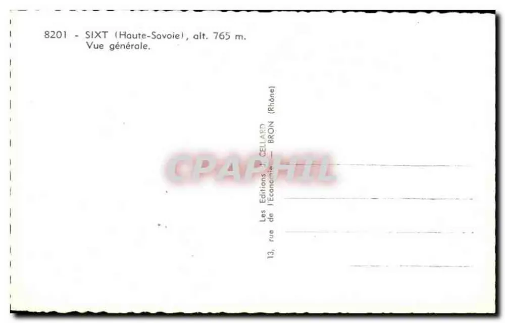 SIXT (Alta Saboia) — Vista geral — As Edições J. GELLARD, Bron (Ródano) - Verso