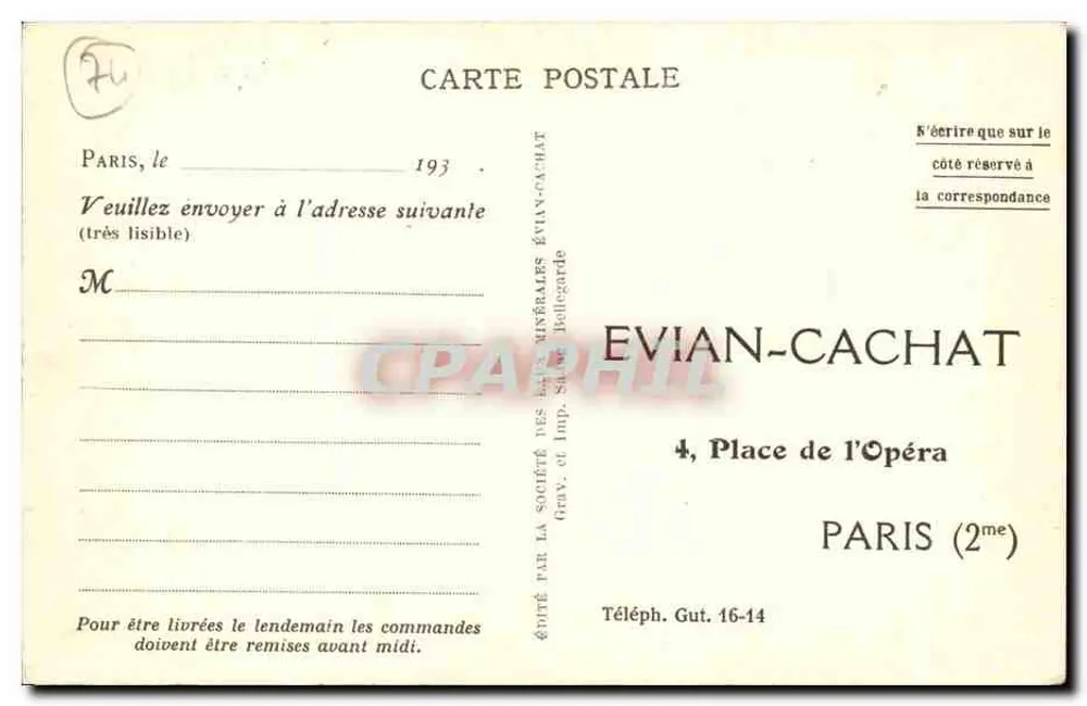 Evian-les-Bains — A Estação Termal — Editor EVIAN-CACHAT - Verso