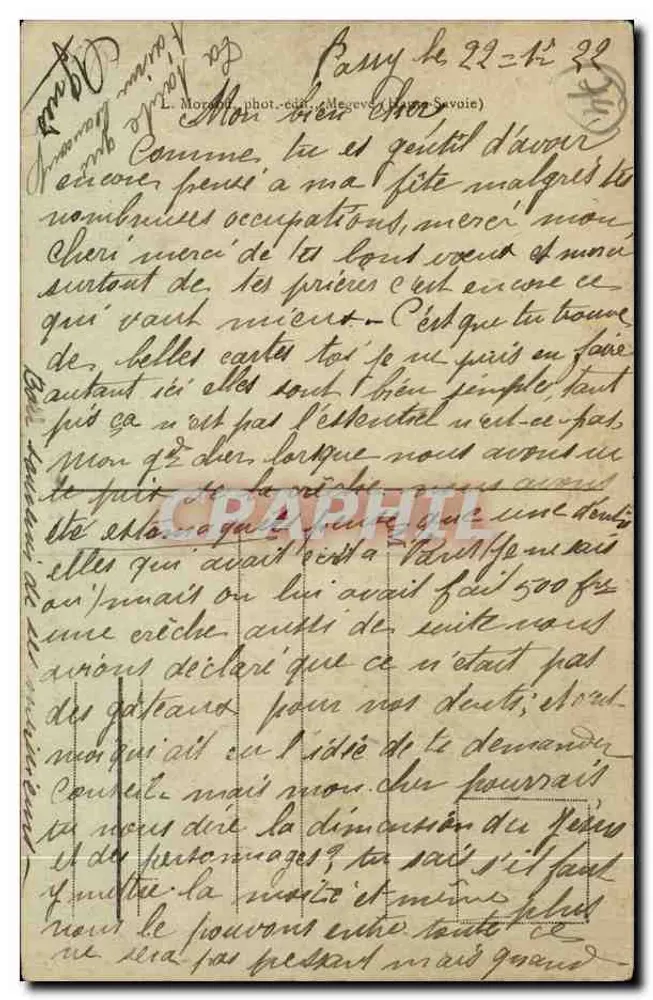 Passy - Grand Hôtel — Haute-Savoie — wydawca L. Morand, nr 250 - Rewers
