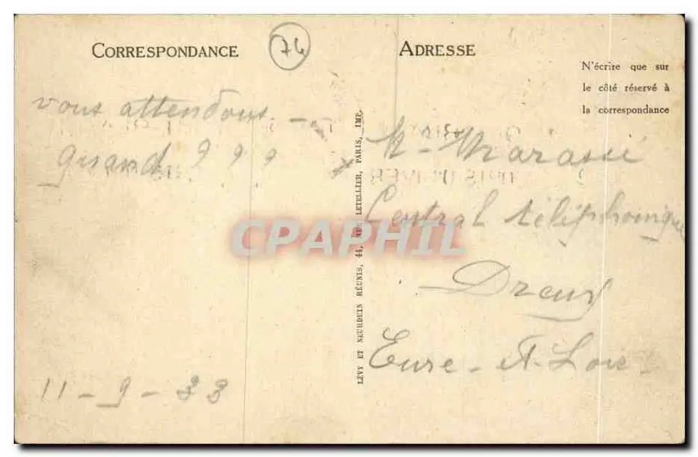 Chamonix-Mont-Blanc — Avenue de la Gare — LL. — Verlag LL, Nr. 601 - Rückseite