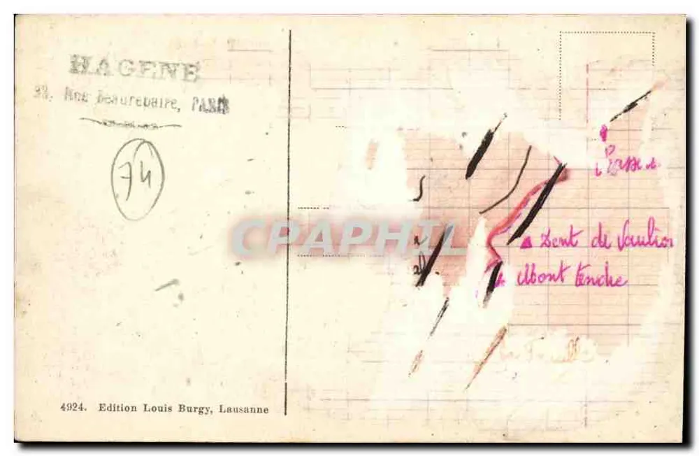 Argentière — Estrada Chamonix-Valais — L.B. 4924 - Verso
