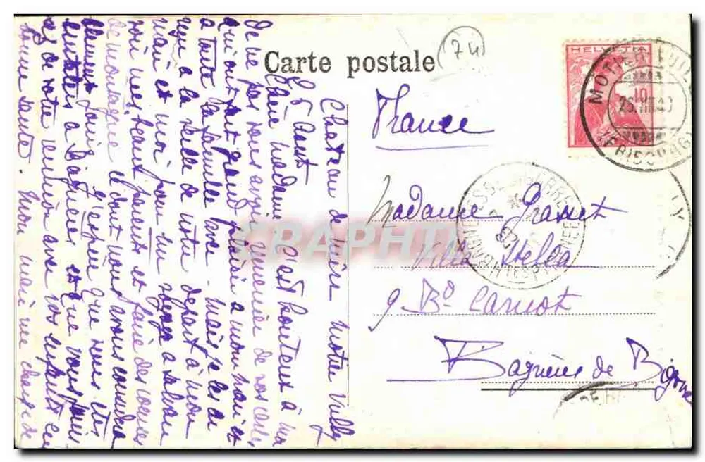 Chamonix — Vista do Mont-Blanc — Jaillat Frères, Fot. Editores, N° 4007 - Verso