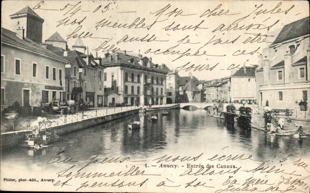Annecy — Entrada dos Canais — Pittier, fot.-edit., Annecy - Frente