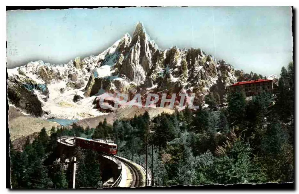 Trem do Montenvers e Aiguilha do Drû — Chamonix — Edição Gil — n° 3812 - Frente