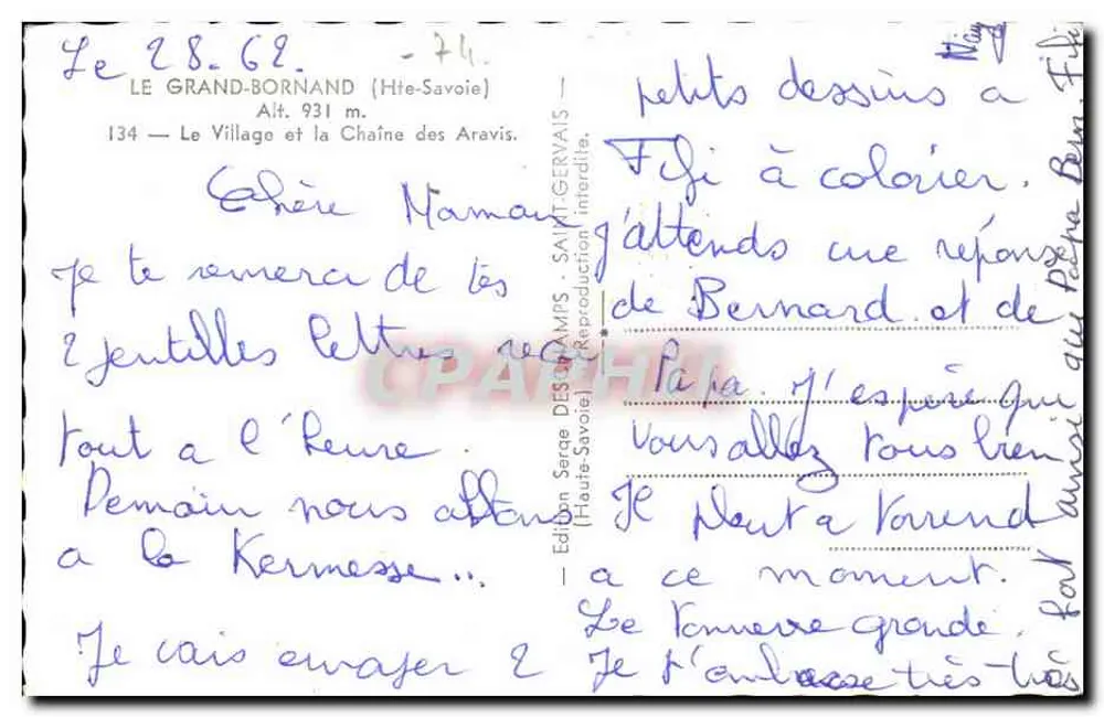 Le Grand-Bornand (Haute-Savoie) — Dorf und die Aravis-Kette — Edition Serre des Alpes - Rückseite