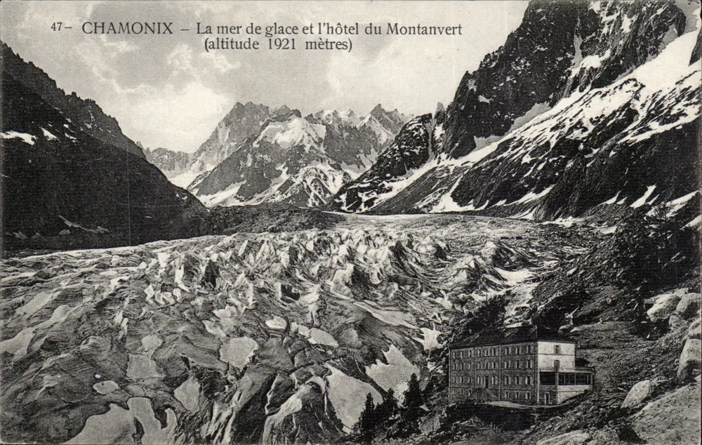 Chamonix — Die Eissee und das Hotel du Montanvert — Höhe 1921 Meter - Vorderseite