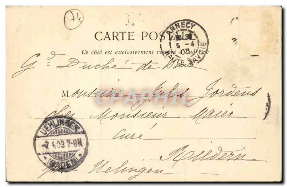 Annecy - Um Canto dos Canais — Papier, fot.-edit., Annecy, n° 639 - Verso