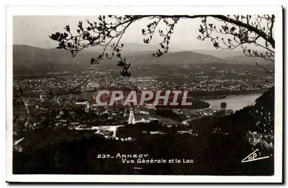 Annecy — Vista Geral e o Lago — Editor C. L. S. n° 237 - Frente