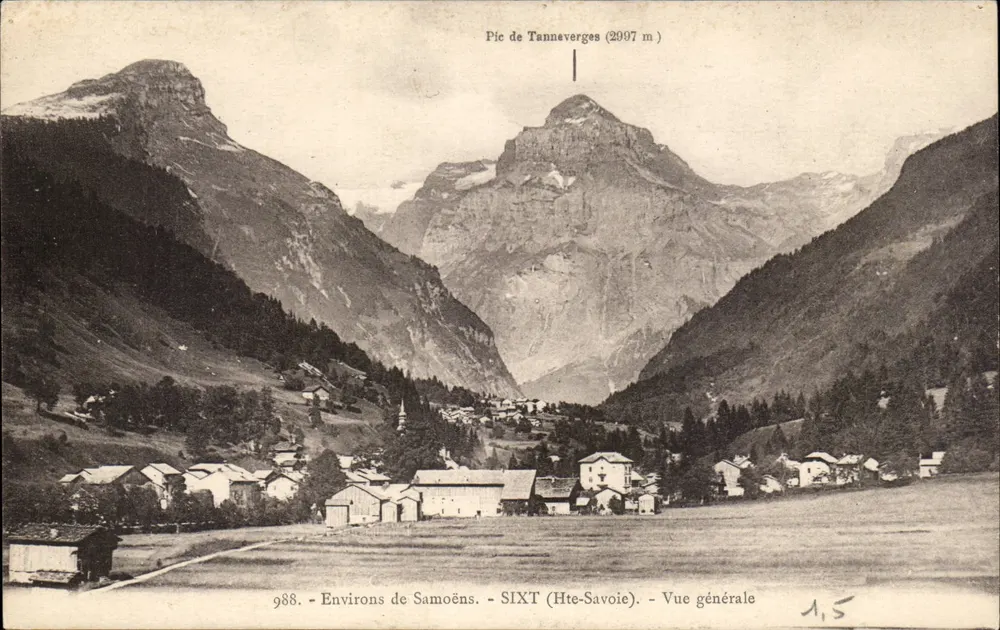 Okręgi Samoëns — Szczyt Tanneverges (2097 m) — Ogólny widok — SIXT (Hte-Savoie) — n° 988 - Awers