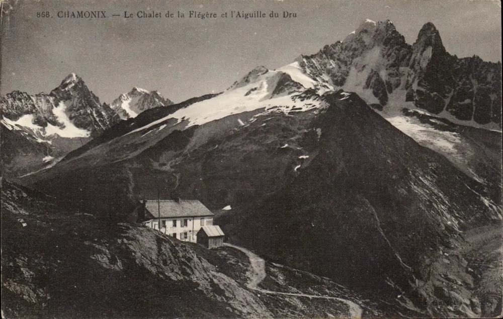 Chamonix — Das Chalet der Flégère und der Dru-Pfeiler — anonymer Verleger, Nr. 868 - Vorderseite