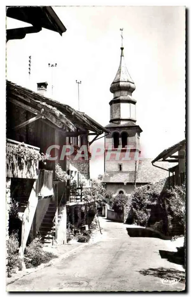 Yvoire (Haute-Savoie) — A Igreja — Bilhete postal antigo n°201, editor Combiér - Frente