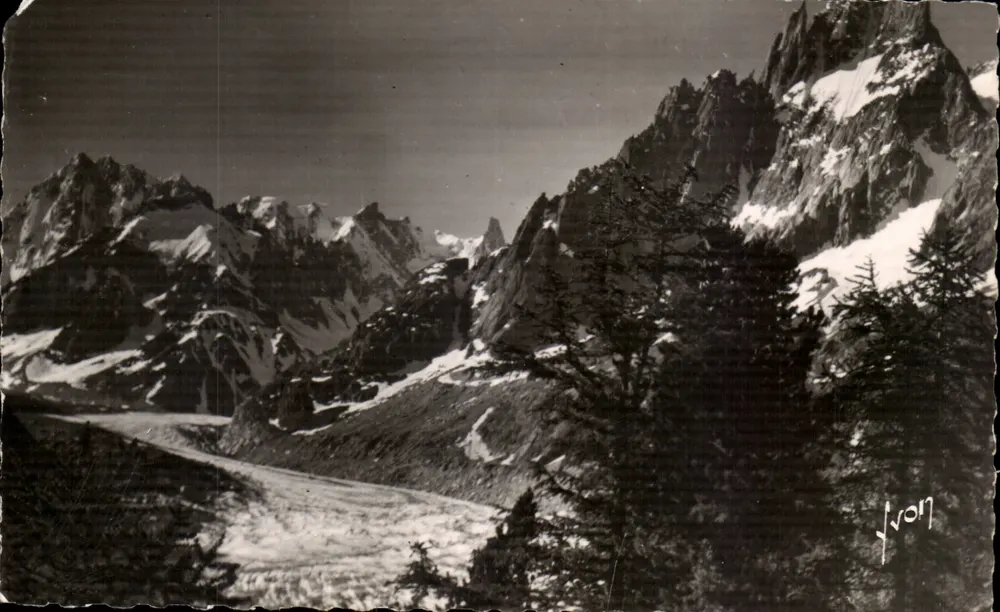 Die Grand Jorasses und die Charmoz — Mer de Glace — Französische Kunstausgabe - Vorderseite