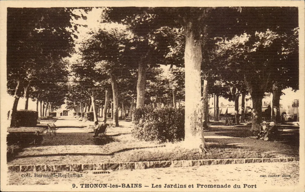 THONON-les-BAINS — Ansicht der Gärten und Promenade des Hafens — coll. Bernaude-Replumaz, n°9 - Vorderseite