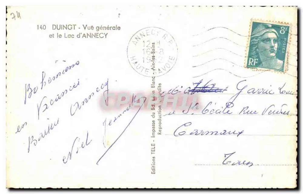 Allgemeine Ansicht von Annecy — See von Annecy — Editions TELE - Rückseite