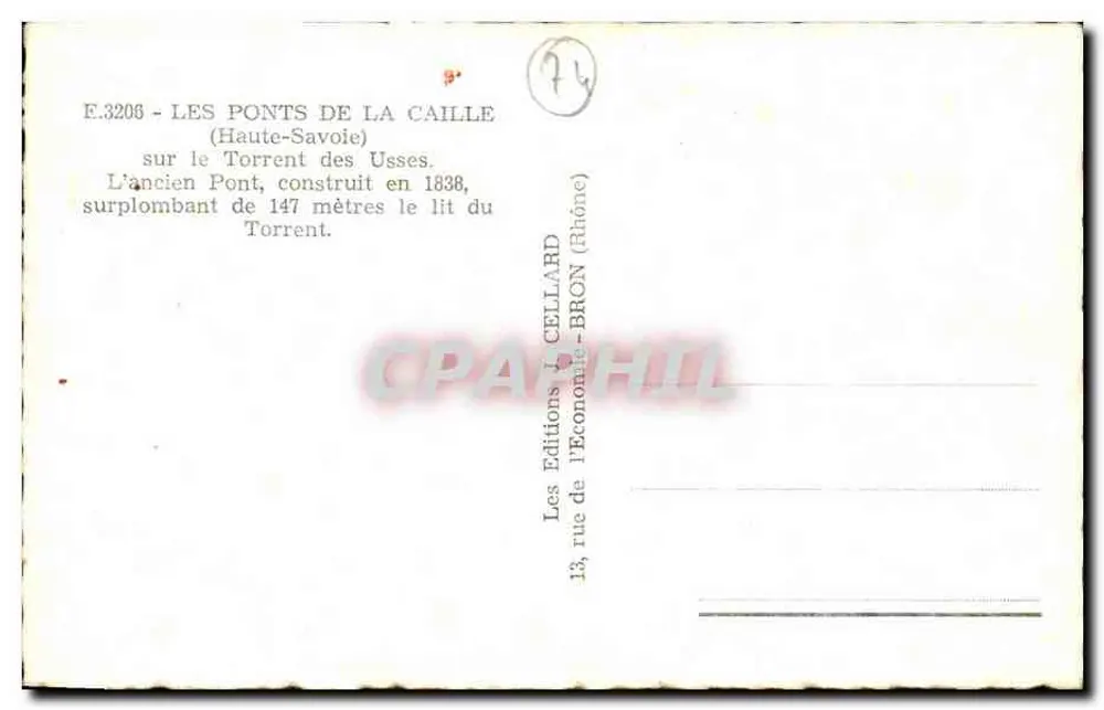 Hängbrücke von La Caille — Haute-Savoie — Editionen L'Cellard - Rückseite
