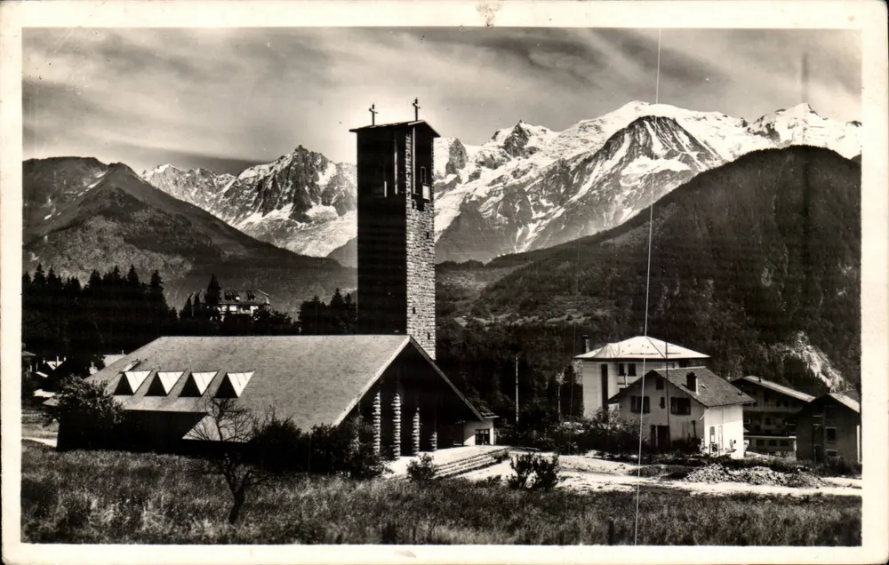 Plateau d'Assy — A igreja e o Monte Branco — Edições GIL, Annecy - Frente