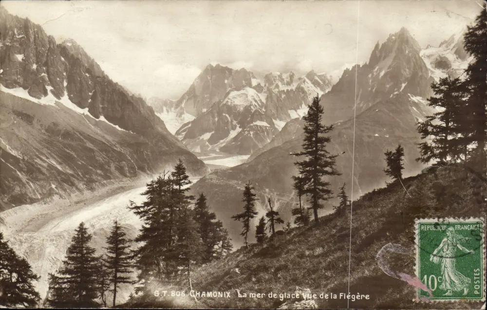 Die Eisschmelze von der Flégère gesehen — Chamonix — Antike Ansichtskarte 806 - Vorderseite