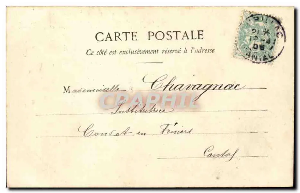 Frau mit Blumenstrauß — Beau Caprice — Phototypie A. Bécard, Nr. 4 - Rückseite
